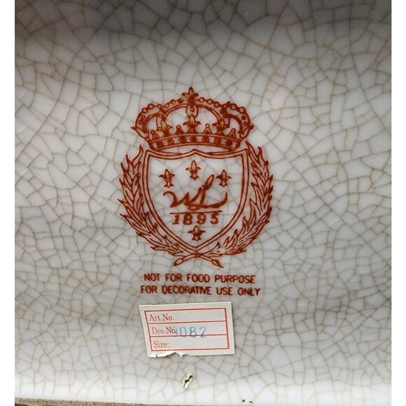 Wong Lee 1895 Rectangle Canister Box Jar Lid Floral Crackled Home Table Decor - Picture 11 of 12